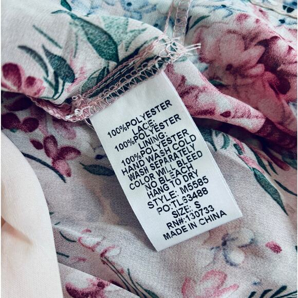 Umgee Knee Length Dress Small Floral Boho Bloomcore Pink Fairycore New Flowy - Picture 6 of 7